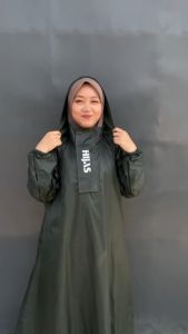 Jas Hujan Gamis Wanita Dewasa Murah Berkualitas Bahan Parasut Balon Import Premium