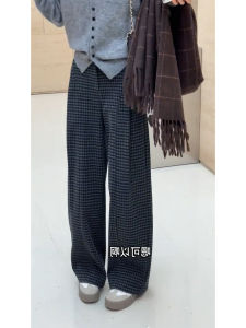 MANMI | Quần Tây Sọc Vintage Phong Cách Trẻ Trung Dáng Rộng Và Ôm Body Thích Hợp Đi Làm Và Đa Dụng