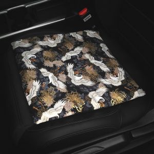 JDM Painted Koi Crane Car Seat Cushion All Year Round Neutral Summer Ventilation Breathable Cool Car Decoration Non Slip Original