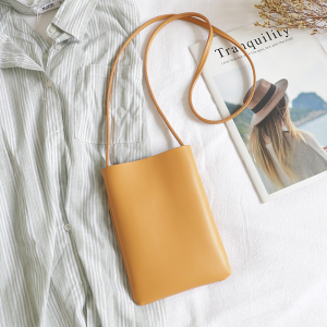 Korean Style Soft Leather Bucket Bag Single Shoulder Crossbody Mini Bag Cute Womens Portable Shopping Phone Bag