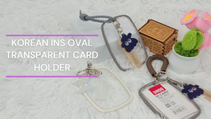 WPS Cute Korean INS Transparent Oval Card Holder – Keychain with Steve Charm