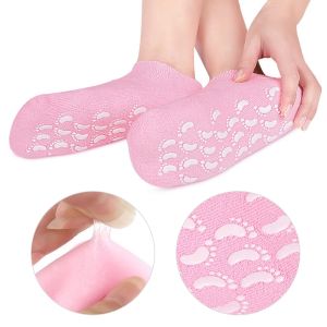 1 pair Reusable SPA Gel Socks Moisturizing Whitening Exfoliating Velvet Smooth Beauty Foot Care Silicone Socks Feet Care