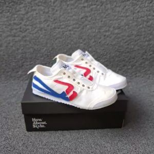 Obral Sepatu Hawn Hazel Slip on Putih Biru Merah 36-43 Sepatu Selop Pria Keren