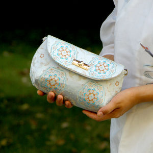 Túi Xách Vải Thủ Công DIY Vòng Cổ Ngọc Trai Túi Xách Hanfu Túi Xách Qipao Túi Xách Không Hoàn Thành Vải Thêu Chất Liệu Thêu