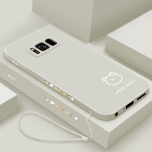 Liquid Silicone Phone Case for Samsung S8 Full Protection Bear And Rabbit Cartoon Design Anti-Fall Soft Cover Compatible with Galaxy S8 plus