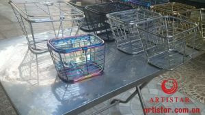 Rổ Cỡ Trung 27x18x16cm Titan Inox Đa Năng Có Nắp  Chế Được Nhiều Dòng Xe