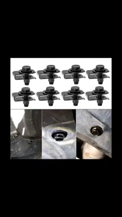 Set 5 bộ bu lông chắn bùn và kẹp đai ốc chữ U 6mm bằng kim loại cho thân xe hơi , Đinh tán , chốt , ốc ô tô