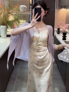 New Chinese Style Sun Protection Clothing Womens Summer Outerwear Silk Thin Veil Breathable Cover up Short Coat V-neck Seven Sleeve