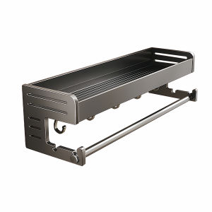 【Vktech】 Simple Installation Punch-Free Spice Rack with Hooks for Kitchen Wall Mount and Seasoning Storage