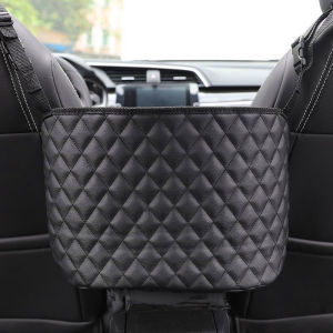 Car Seat Middle Hanger Storage Bag Leather Car Organizer Holder For Handbag Holder Tissue Water Cup Pockets Stowing Tidying