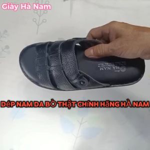Dép Nam Quai Ngang TiTi ĐÔ Da Bò Thật Cao Cấp DNA2119