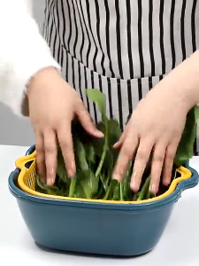 Baskom Cuci Sayur & Buah 3in1 Dapat 3 Pcs + Saringan Peniris Air | Set Baskom Dapur Multifungsi