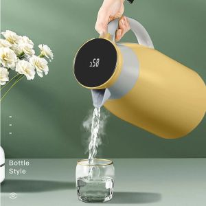 1PC Thermos Glass Liner Vacuum Flasks Large Capacity Water Bottle Kitchen Thermal Kettle Household Digital Display Coffee