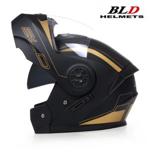 BLD | Personalised Dual Lens Flip Up Helmets Motocross Racing Modular Cascos Para Moto Men Women Fashion Full Face Motorcycle Helmet