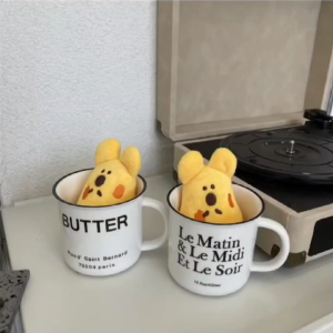 Creative large capacity breakfast cup Ceramic mug English letters Water cup Soaking milk cereal cup