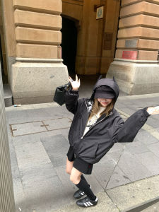 Deemo Studio Double-Sided Wear Heart Print Sweatshirt Set Casual Private Style for Women 25-35 Years Old Cotton Long Sleeve Hoodie