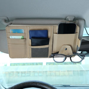 Multifunctional Organizer Storage Clip Car Sun Visor Sunglasses Holder Organizer Car Card Storage Pouch Pen Holder