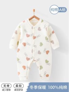 Newborn Baby Clothes Warm Cotton Onesie Spring Autumn Style Long Sleeve Thermal Suit Boys Girls Full Body Suit Comfortable Cotton