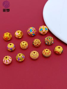 Handmade Beading Materials Hollow out round Beads Spacer Beads for DIY Bracelet Necklace Woven Accessories Jewelry Parts