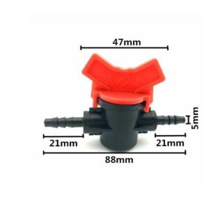 1/4" irrigation water valve 2-way 4/7 hose waterstop connectors Mini Valve 1/4" barb Drip adapter