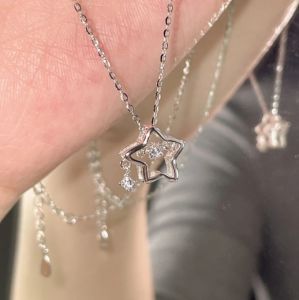 Y2K Hollow Star Pendant Necklace for Women Egirl Cute Korean Fashion Punk Clothing Pentagram Minimalist Neck Chain Trend Jewelry