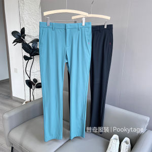 Business Casual Golf Pants for Men Ice Silk High Elastic Breathable Spring Summer Long Trousers Fashion Urban Style Pure Color