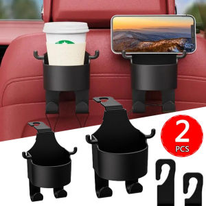 2PCS Multifunctional Car Headrest Cup Holder Auto Truck Back Seat Storage Hook Universal Car Phone Holder Bag Storage Hanger