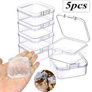 5/10pcs Mini Storage Box Transparent Square Plastic Packaging Container Box Portable Earring Bracelet Jewelry Storage Box