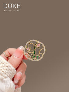 Elegant Orchid Brooch Pin High-End Womens Vintage Fashion Statement Lapel Flower Clothing Accessory for Coats And Jackets