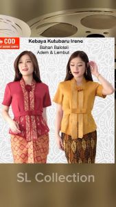 Atasan Kebaya Kutubaru Modern Lengan Pendek Bordir Mewah Warna Kuning Mustard Merah Maroon | Kutu Baru Wanita Dewasa Moderen Acara Pesta Kondangan Lamaran Akad Nikah Wisuda Terbaru Kekinian Irene