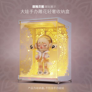 Bubble Monster Major Doll Collectible Figure Blind Box Lighting Dustproof Storage Display Case for Desktop Model Showcase