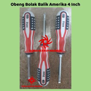 Obeng Bolak Balik Amerika 4" / Obeng Plus Minus USA 4 Inch