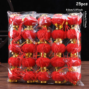 25/30pcs Small Lanterns Home Hanging Decoration Chinese New Year Home Decoration 2024 Lunar New Year Lantern Shape Pendant