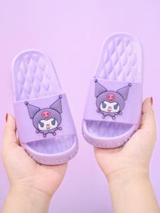 Kurumi Girls Slippers Home Outdoor Summer Boys Bathroom Use Anti-Slip Soft Bottom Baby Cool Slippers Cartoon Style PVC Material