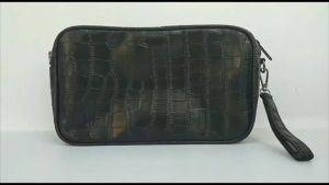 Pouch make up wanita tas kosmetik cewek travel organizer kulit sintetis croco tempat alat rias