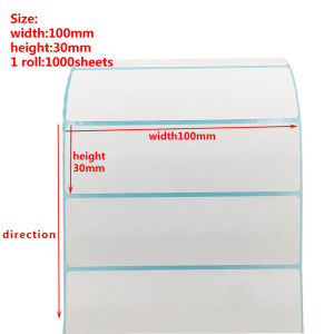 100mm Width Multiple Size Thermal Labels Paper Roll Stickers White Blank Labels For Thermal Label  Self-Adhesive Paper Stickers