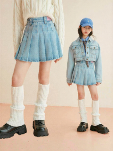 LOVESASAKIDS | Girls Soft Denim Short Skirt