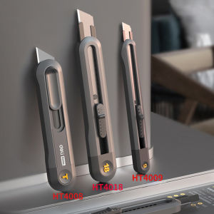 Deli Snap-off Utility Knife Retractable Box Cutters 9mm 18mm High Carbon Steel Blades Auto Lock Perfect for Office and Home use