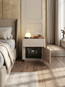 Luxury Compact Nightstand with Safe Lock