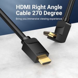 Vention HDMI Cable Right Angle 90 Degree HDMI 2.0 Cable 4K Ultra HD 3D 1080P - AAQ