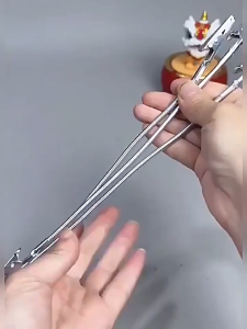 10pcs Kepala Ganda Klem Stainless Steel / Capit Buaya Berbahan Steel Dengan Kabel 18cm/28cm