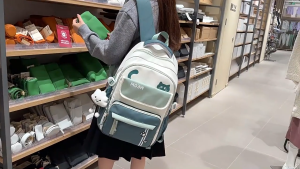 Balo đi học MEOW chất vải chống thấm cao cấp dày đẹp nhiều ngăn