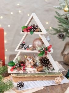 Giá Trưng Bày Hộp Gỗ Mù Hình Cây Thông Giáng Sinh Đồ Trang Trí Để Bàn Đồ Trang Trí Nhỏ Quà Tặng Có Thể Lưu Trữ Giá Để Đồ