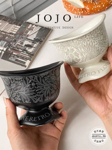 Elegant Floral Ceramic Cup Jojos L PD.Gas Luxury Minimalist Irony Living Room Irony Latte Tea Cup Cute Fresh Style White Porcelain