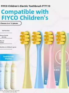 Soft Bristle Electric Toothbrush Head Compatible with FLYCO Childrens Toothbrush FT7110/TH03 Deep Cleaning Nylon Bristles