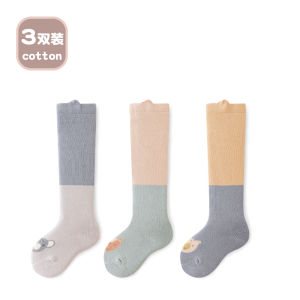 ถุงเท้าเด็กผ้าฝ้ายหนาถุงเท้าเด็กผู้ชายและผู้หญิงถุงเท้าถุงเท้าถึงเข่าสำหรับเด็กแรกเกิดในฤดูใบไม้ร่วงและฤดูหนาว