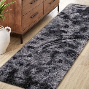 VIKAMA Modern Tie-Dye Plush Carpet Soft Living Room Bedroom Mat Childrens Room Non-Slip Mat Home Decoration