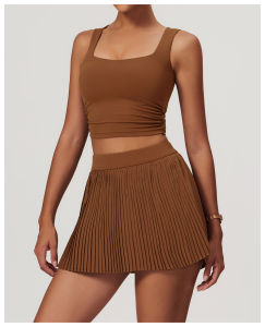 Two piece womens yoga sports skirt hip hugging slimming outdoor fitness tennis skirt sun protection yoga skirt