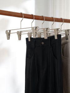 Japanese Style Home Use Clothes Hanger Metal Pants Clamp Retro Style Storage Organizer for Men And Womens Clothing And Pants