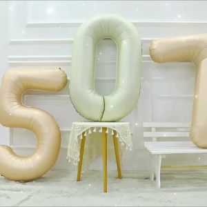 Bộ Bóng Số Retro 40 Inch Màu Kem Be Caramel Sô Cô La Dùng Trang Trí Tiệc Sinh Nhật Cưới Hỏi Thôi Nôi Cho Bé (số Từ 1-9)